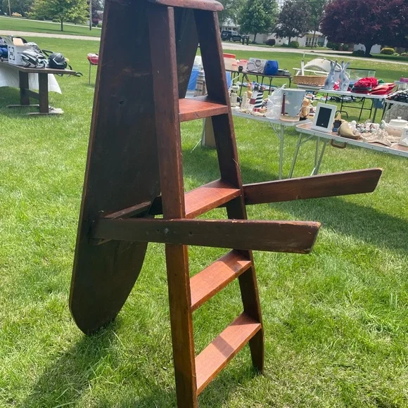 Vintage Primitive Wooden Antique Ironing Board Step Ladder - Picture 5 of 5